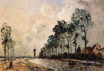 Johan Jongkind Painting - The Oorcq Canal Aisne Johan Barthold Jongkind